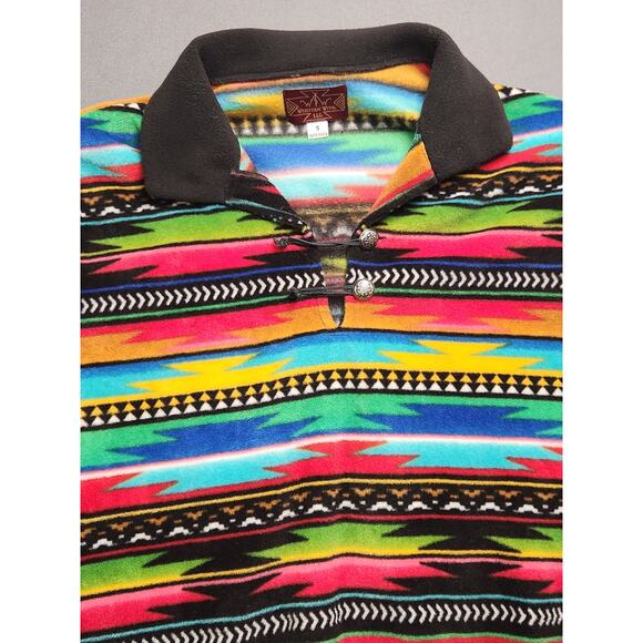 Western‎ Wits Womens Size Small Fleece Pullover Jacket Aztec Southwestern Print - Picture 4 of 6